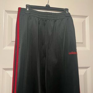 Black with red stripe joggers